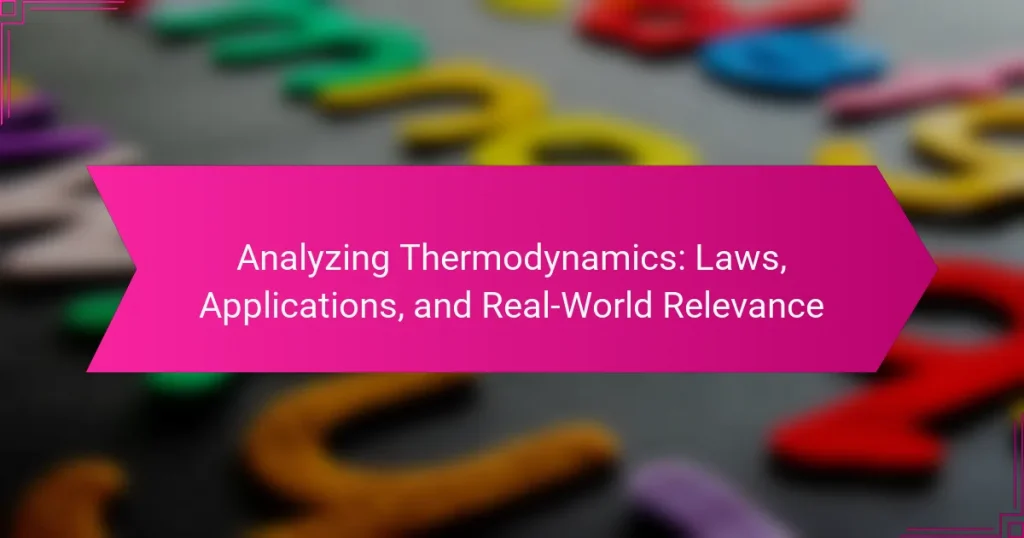 Analyzing Thermodynamics: Laws, Applications, and Real-World Relevance
