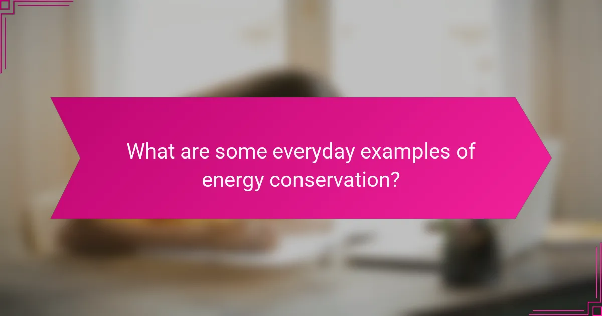 What are some everyday examples of energy conservation?