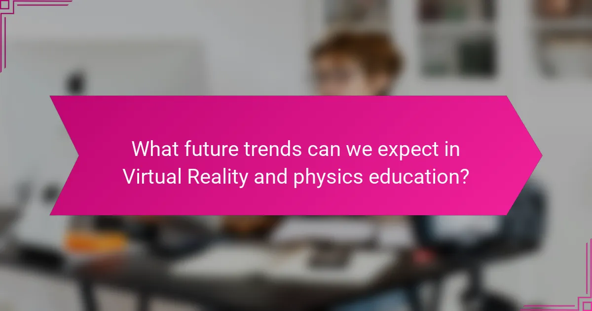 What future trends can we expect in Virtual Reality and physics education?