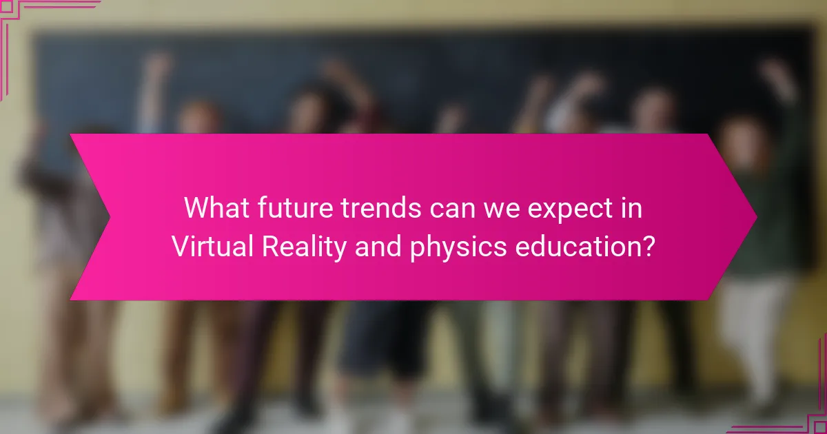 What future trends can we expect in Virtual Reality and physics education?